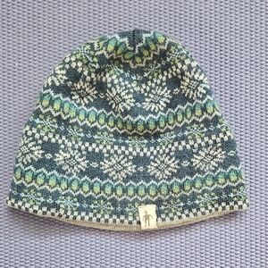 Smartwool Patterned Green Beanie 100% Merino Wool